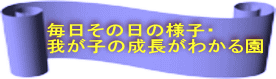 毎日その日の様子・ 我が子の成長がわかる園 